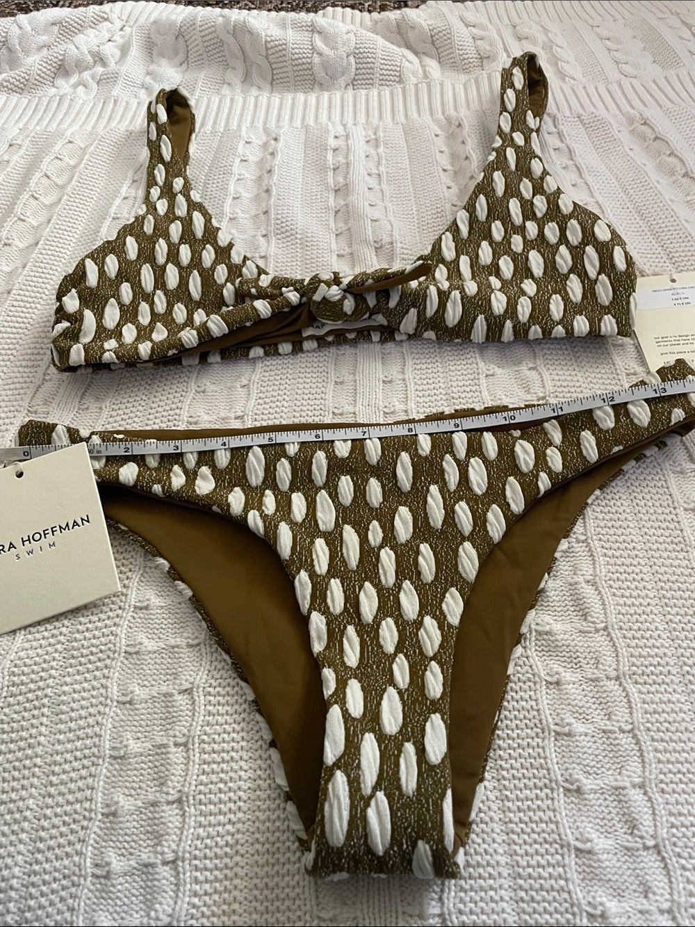 Mara Hoffman Olive & White Textured Knot Bikini - Picture 4 of 6